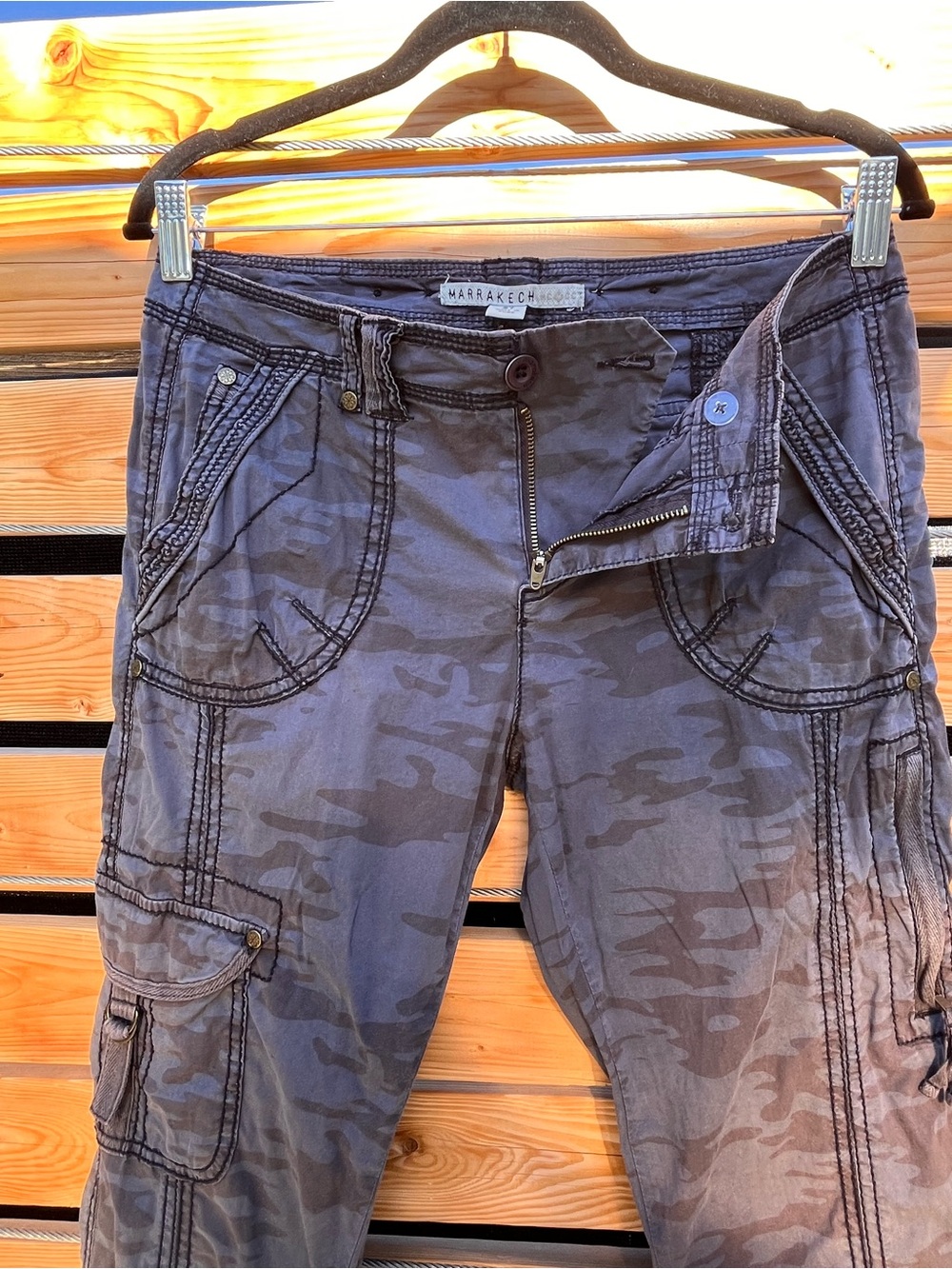 Marrakech Dark Gray & Navy Cargo Pants - Size 27